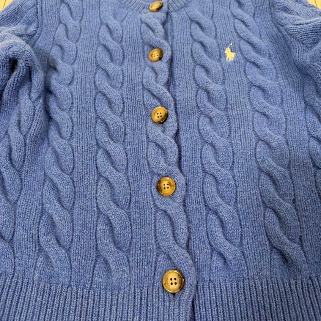 Polo Ralph Lauren 青 ケーブルニットカーディガン
