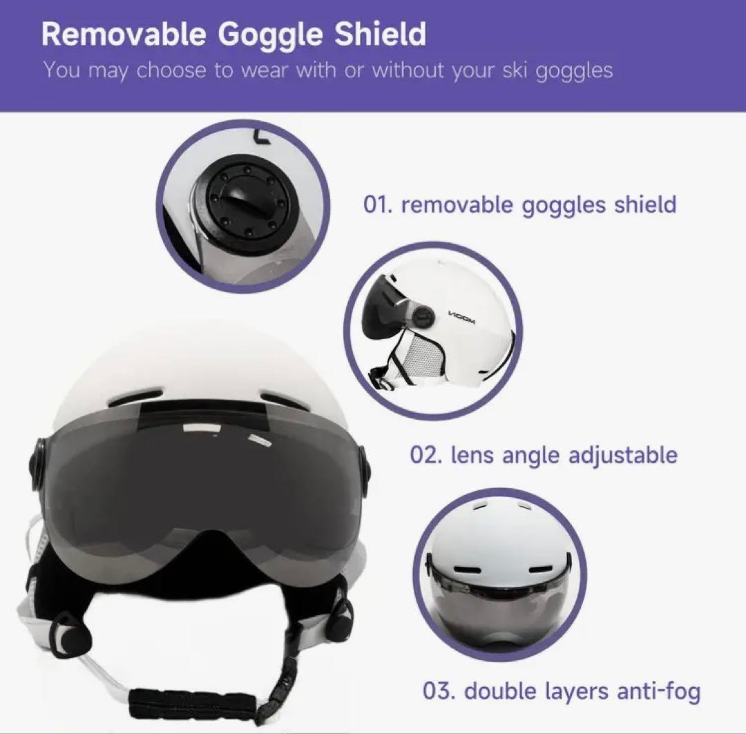 MOON スキー　スノーボード　ヘルメット ブラック XL ゴーグル付き