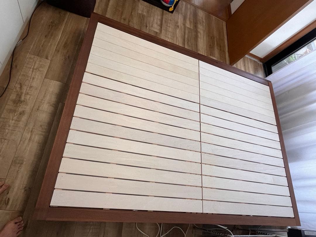 【送料込・引取可】　無印良品　収納ベッド ダブル　ウォールナット