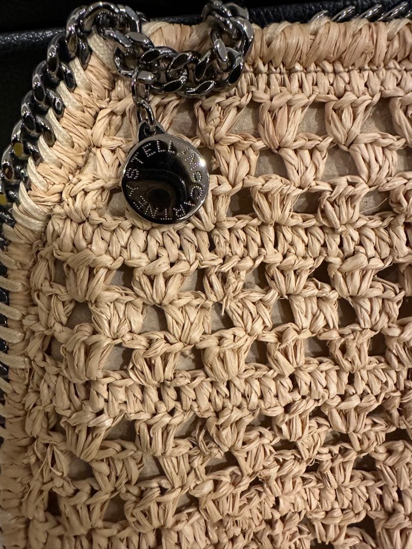 ステラマッカトニーファラベラ ミニトート ショルダーバックストロー 編み込みかご