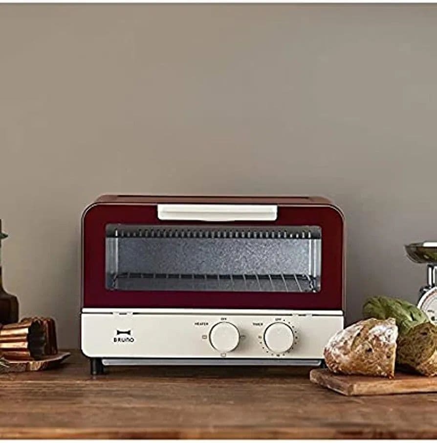 BRUNO オーブントースター 2枚焼き おしゃれ 北欧 トースター(レッド)