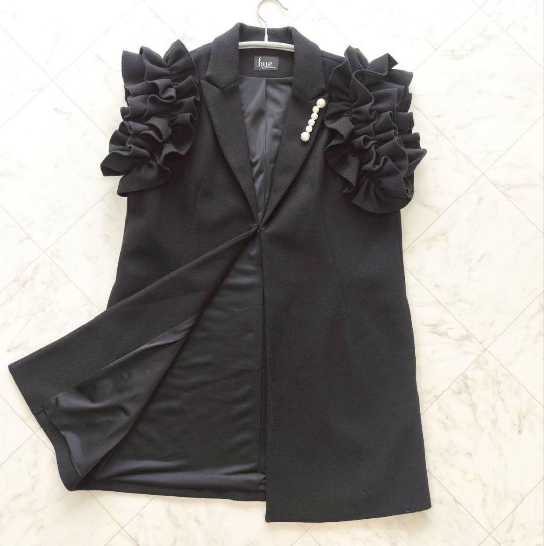 hue day to evening FRILL SLEEVE GILET ジレ