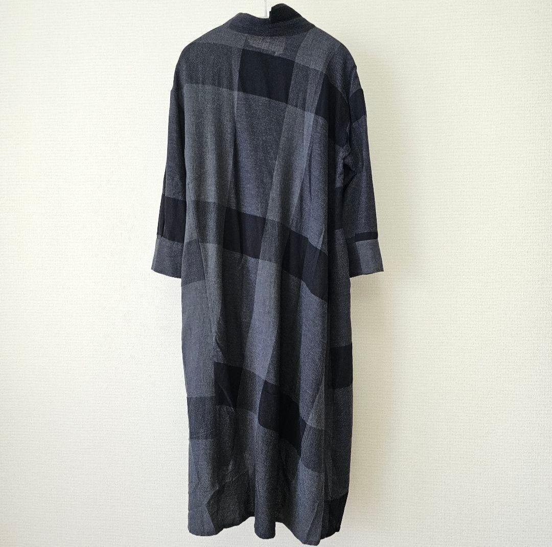 芽風 メフウ センソユニコ 襟 変形 ネルシャツ 素材 ロング ワンピース