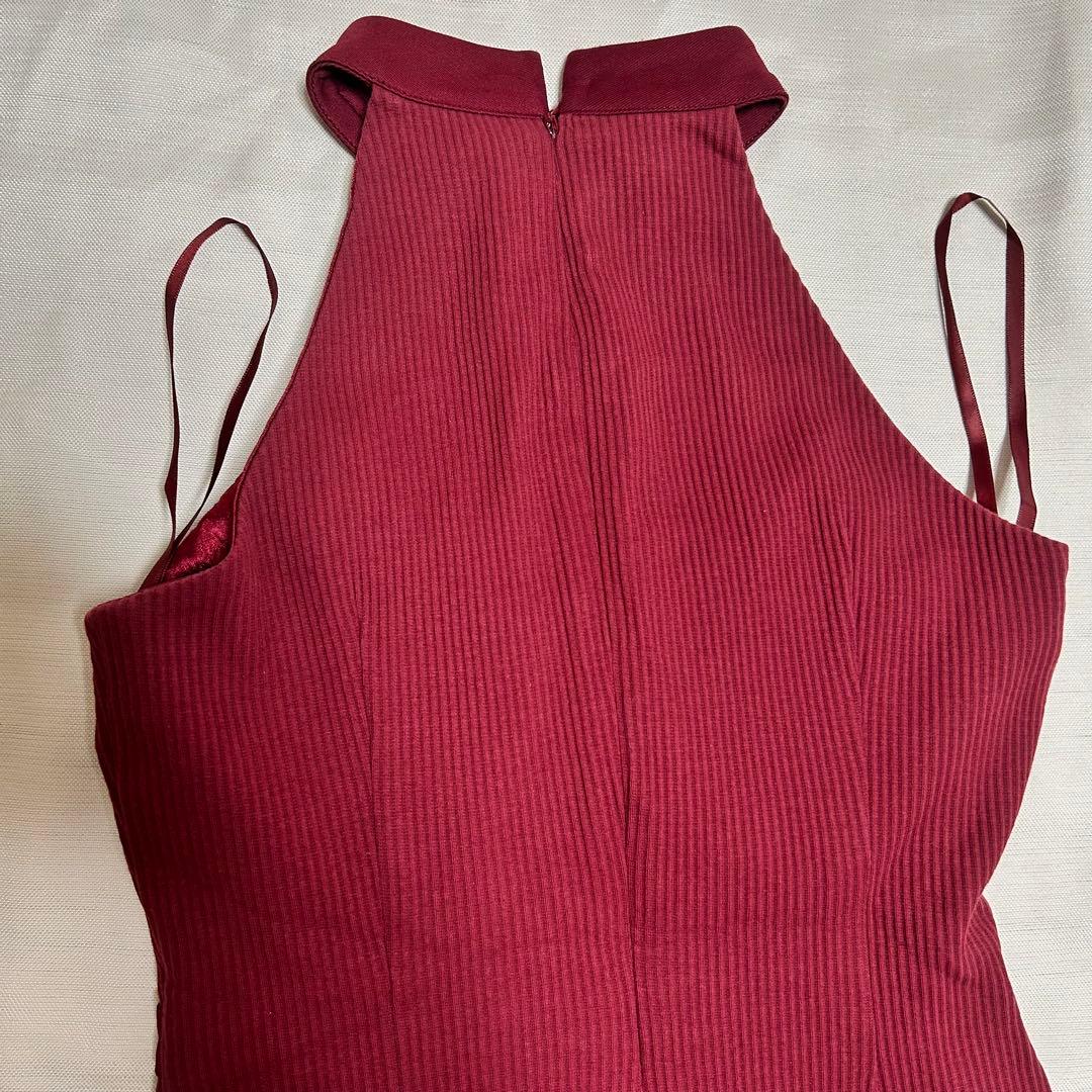 Robe de Fleurs バーガンディ タイトドレス