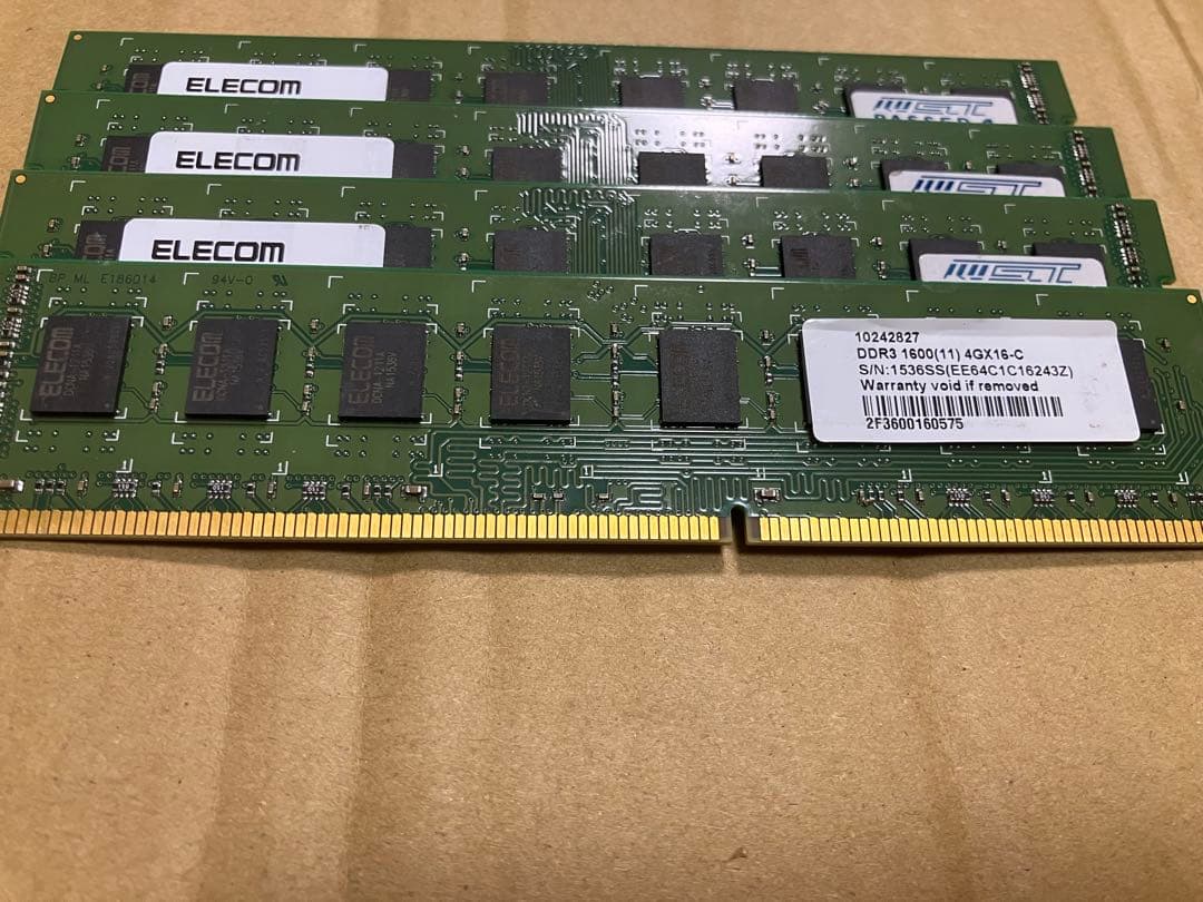 ELECOM EV1600-4G/RO 4GB DDR3 メモリー(4枚)