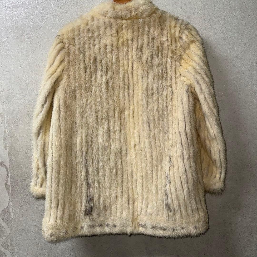 【美品】サファイアミンク　white mink ミドルコート　毛皮　M