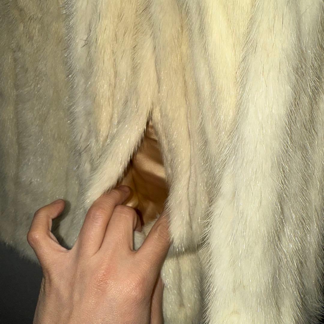 【美品】サファイアミンク　white mink ミドルコート　毛皮　M