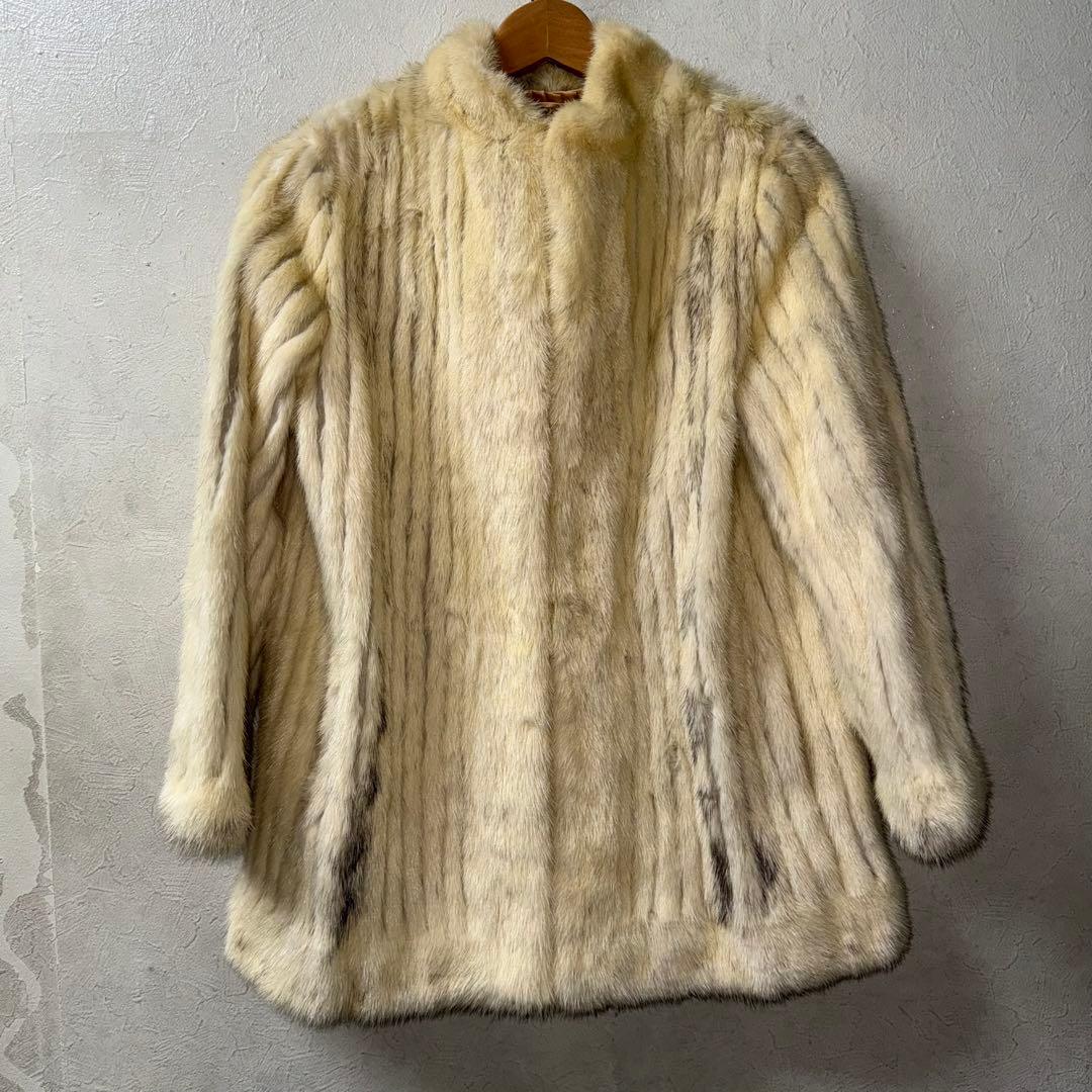 【美品】サファイアミンク　white mink ミドルコート　毛皮　M