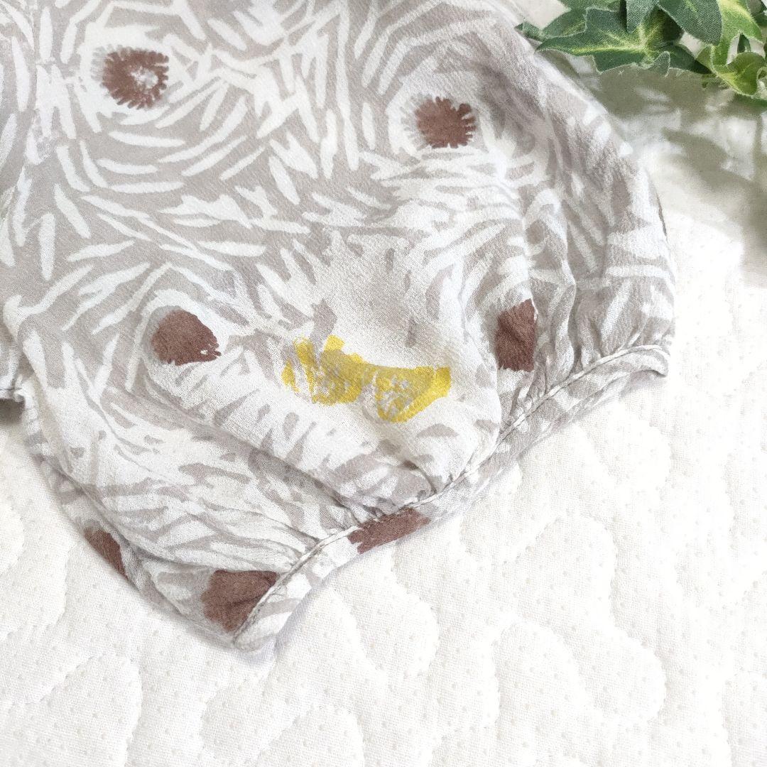 ミナペルホネン　papillon　コットンフレアワンピース　総柄　グレー　1