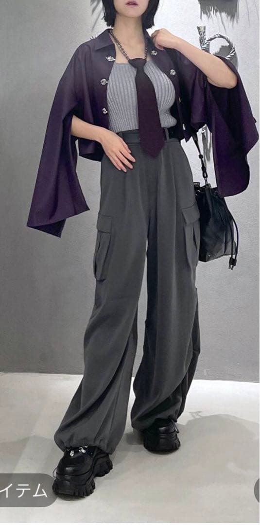 新品タグ付 HARE 2WAY トロミワイドカーゴパンツ グレー 25SS完売