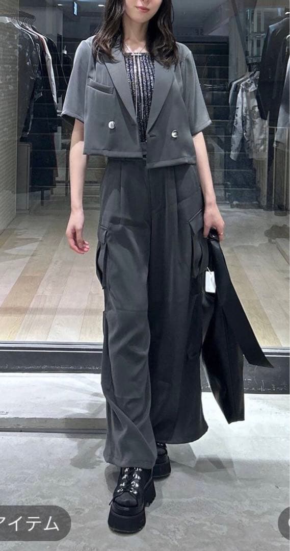 新品タグ付 HARE 2WAY トロミワイドカーゴパンツ グレー 25SS完売