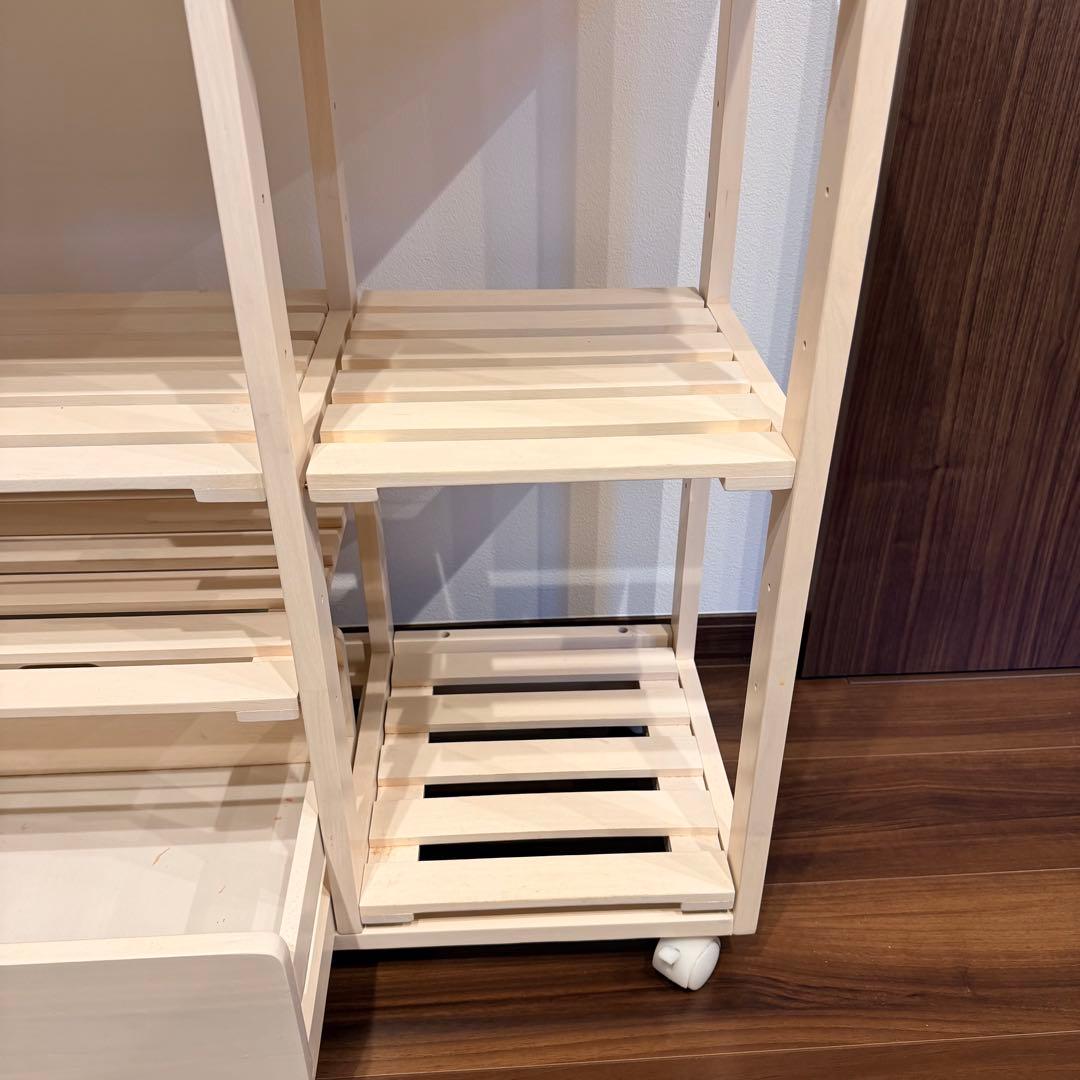 【週末限定値下げ】B-COMPANY キッチンワゴン キャスター付き ホワイト