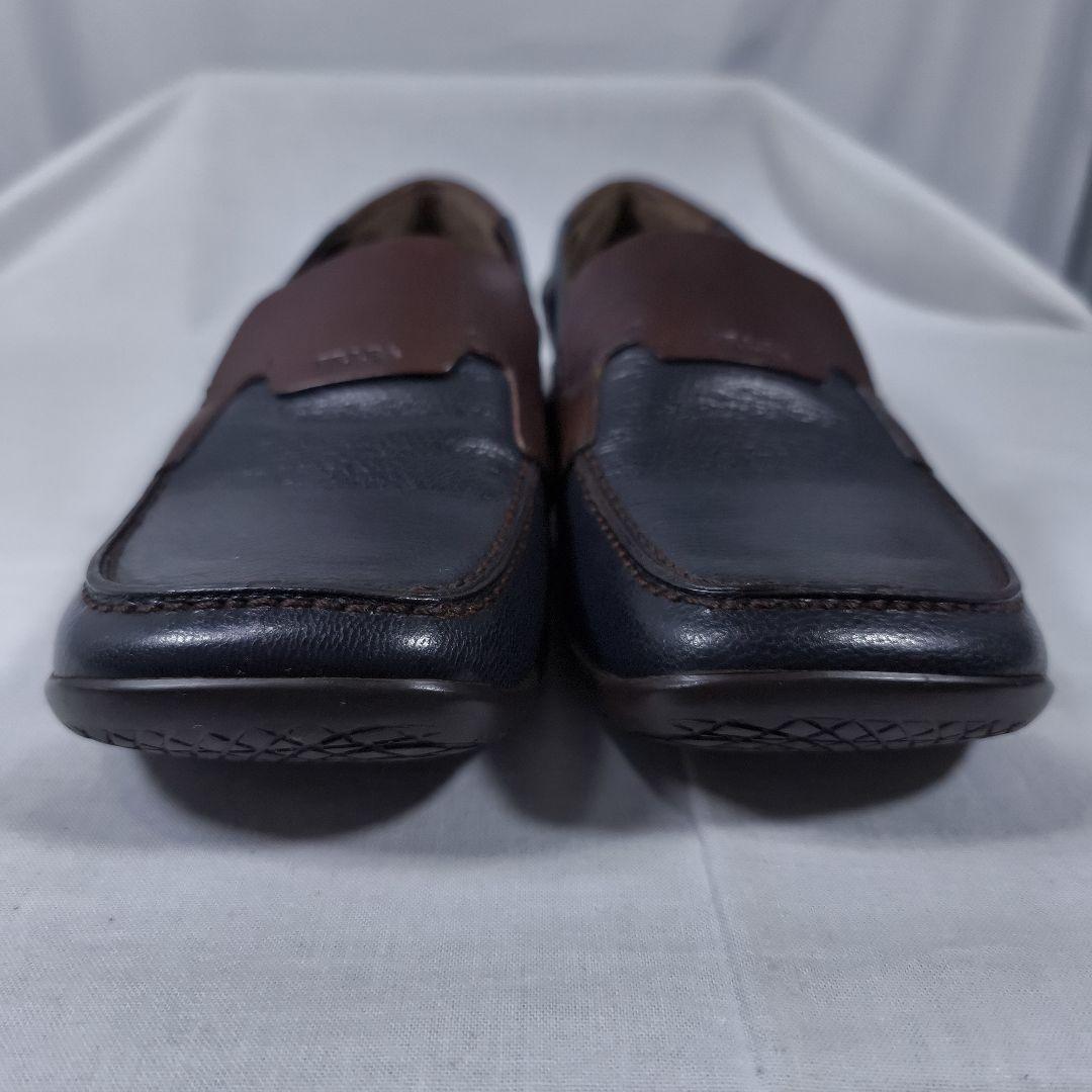 美品✨️　PRADA　プラダ　スクウェアトゥ　ローファー　ネイビー