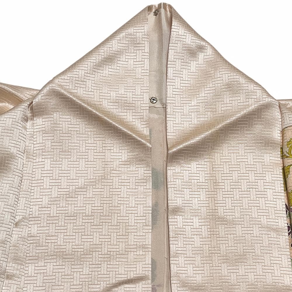 j*m様 志ま亀？ 訪問着 正絹 綸子 新古品 手描友禅 セミフォーマル №ym