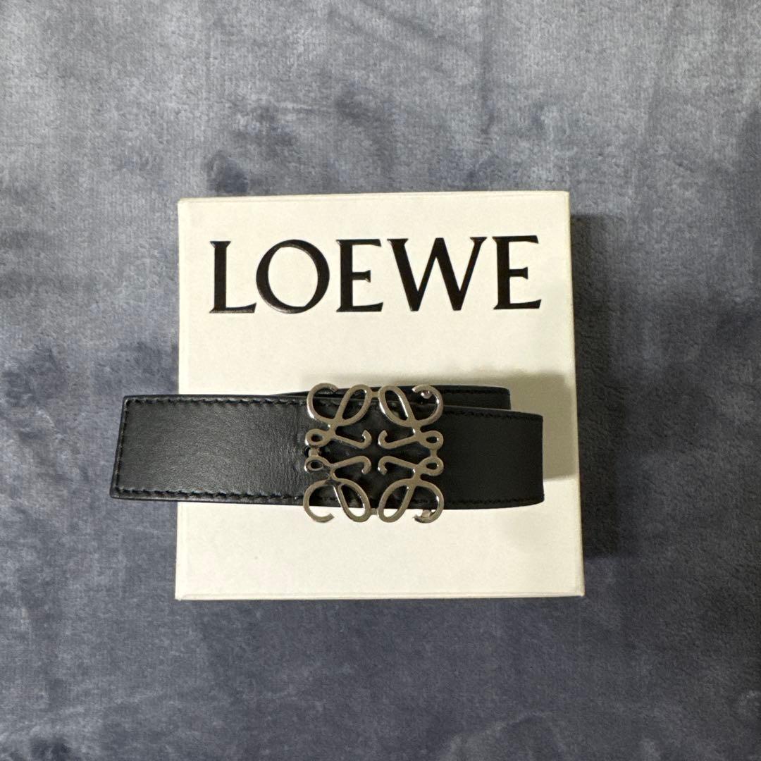 LOEWE ブラックレザー ベルト