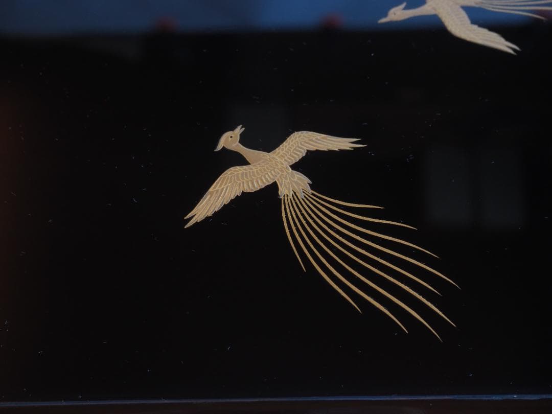 西村象彦造『鳳凰唐草蒔絵盆』（共箱）