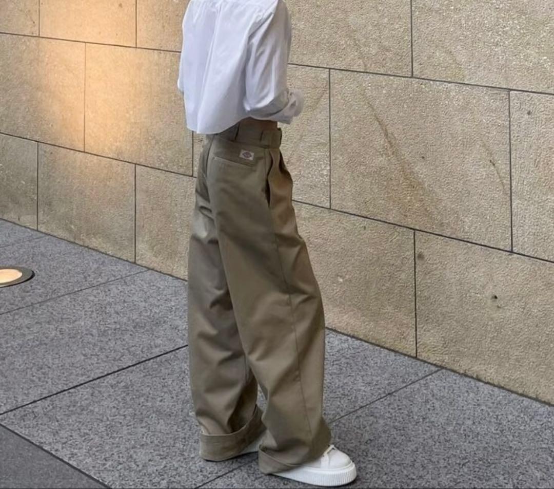 ok.soon ×dickies wide chino pants ベージュ