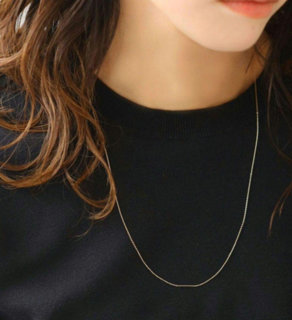 Lilas【リラ】シャインカットアズキチェーンネックレス 50cm K10