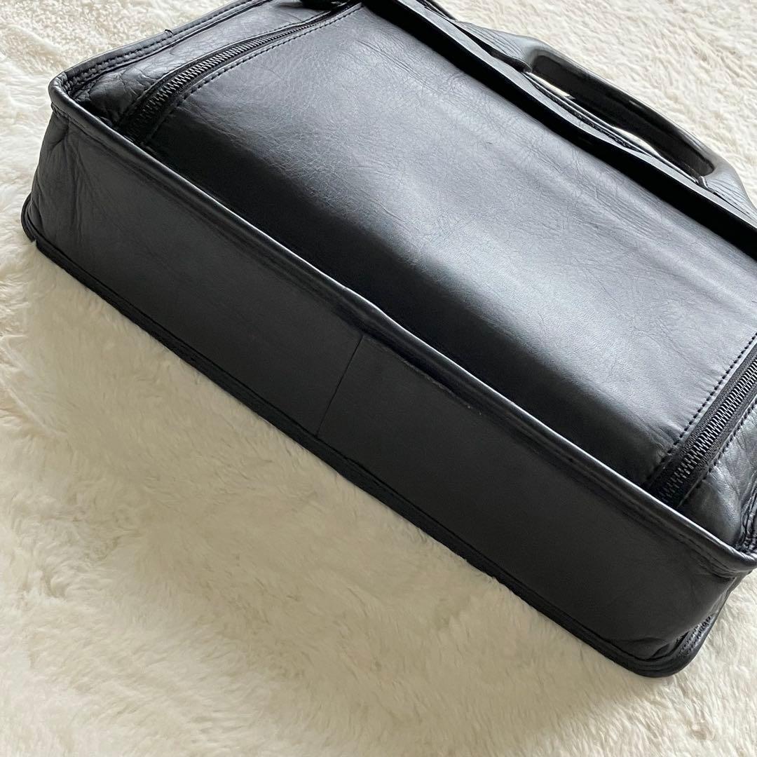 美品 PORTER バロン ブリーフケース ビジネスバッグ レザー ブラック