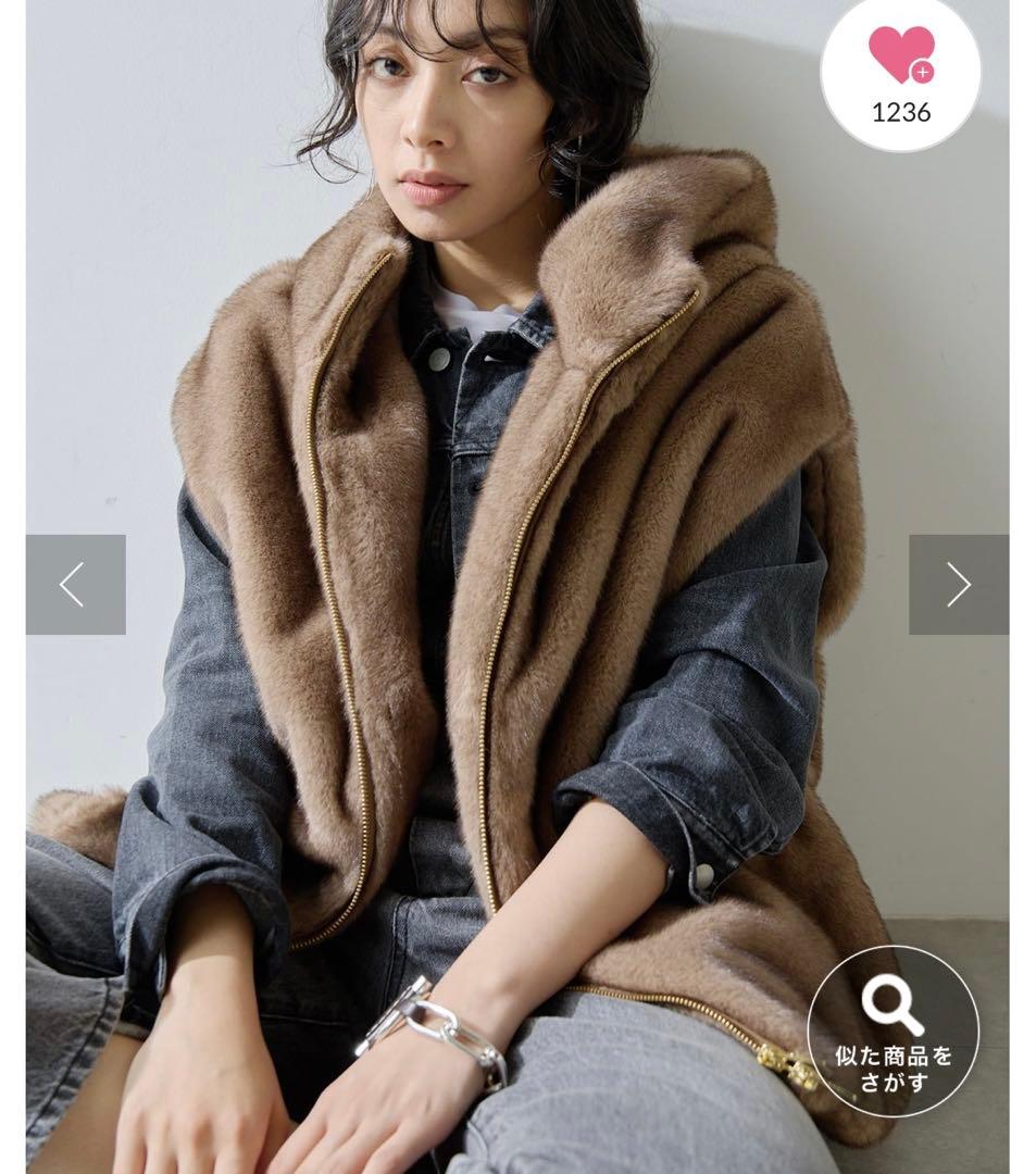 2025今季完売定価4.6万★ウィムガゼット ミンクフェイクファーブルゾン モカ