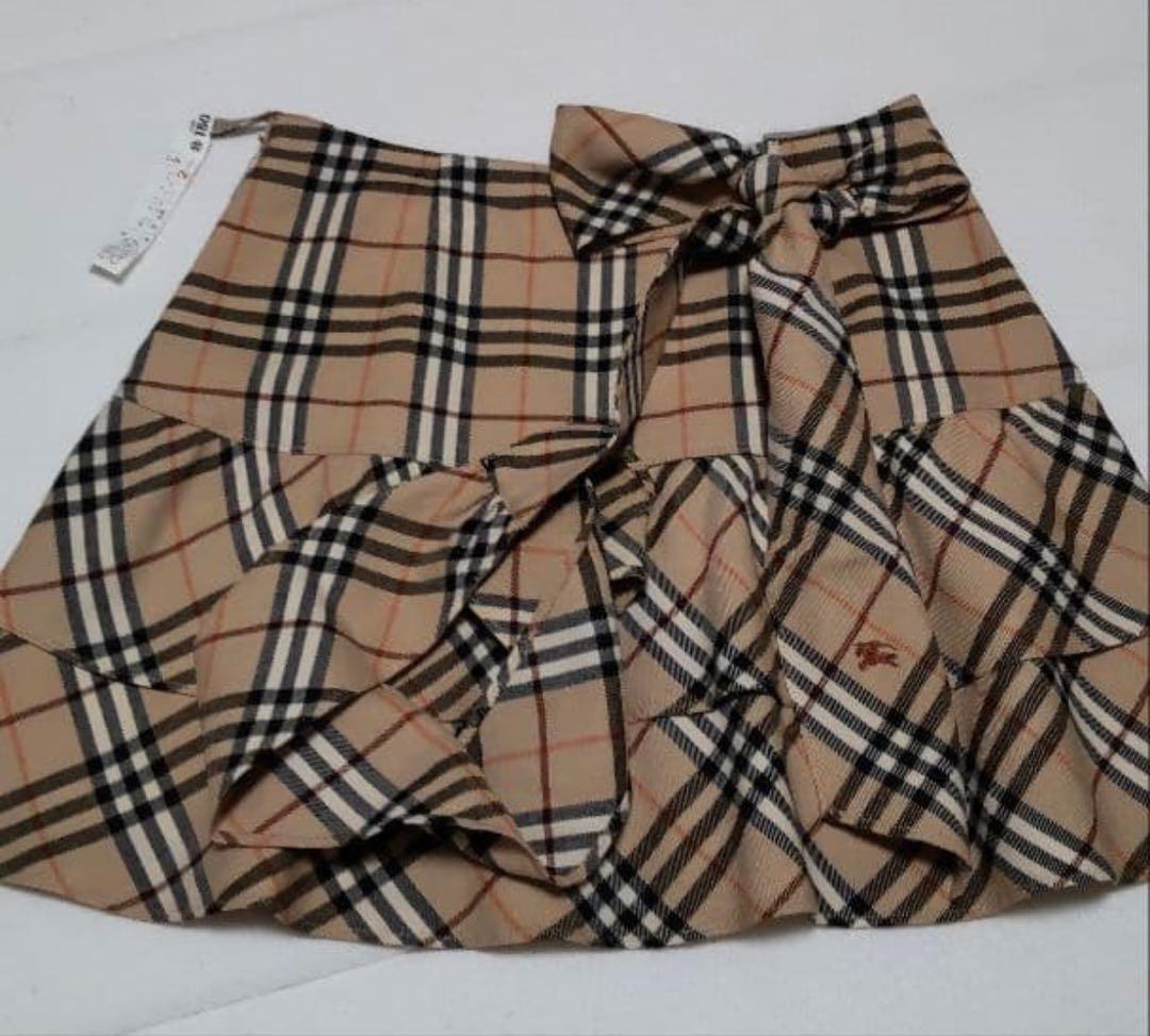 バーバリーブルーレーベル チェック柄リボンスカート36