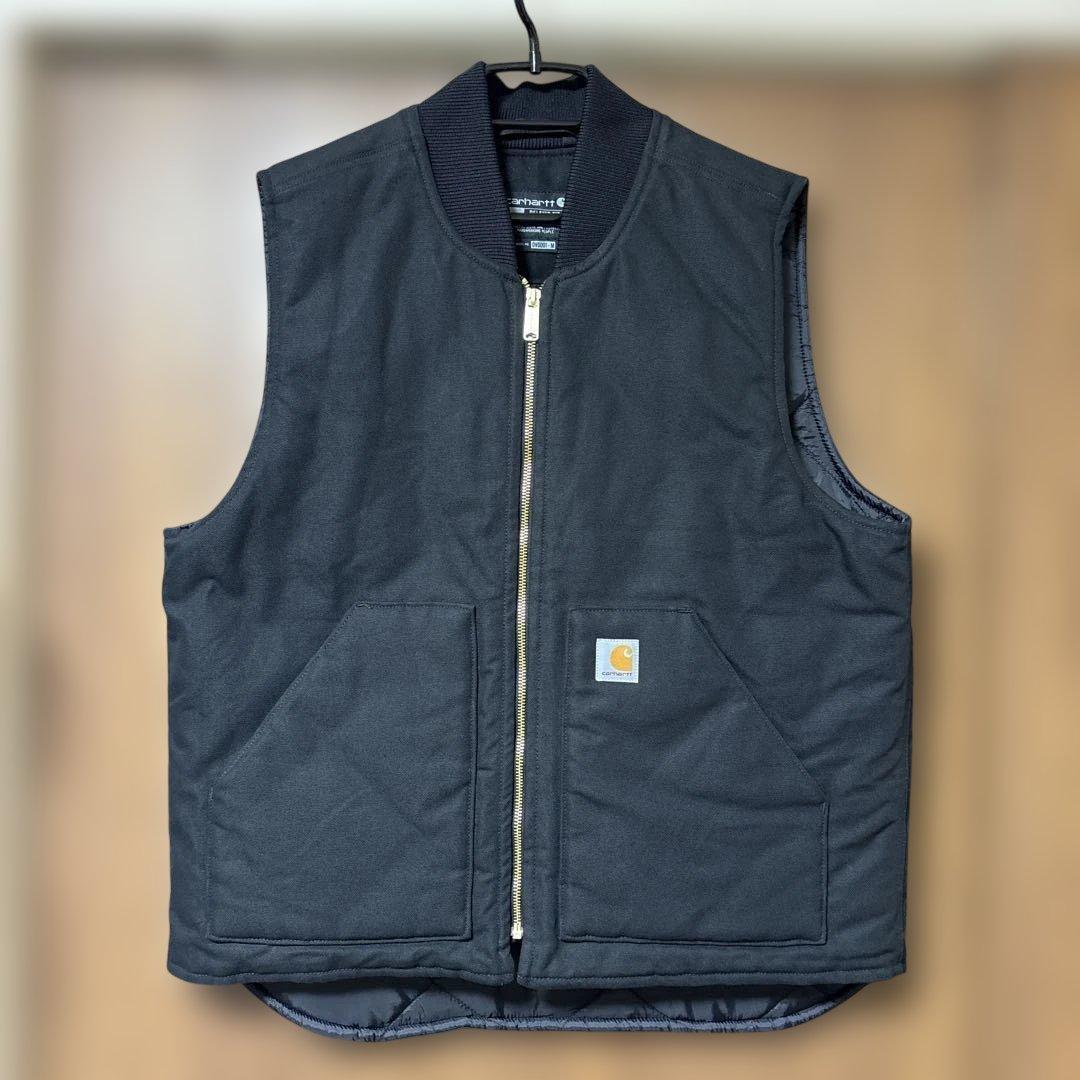 カーハート CARHARTT ダックベスト キルティング ブラック Lサイズ