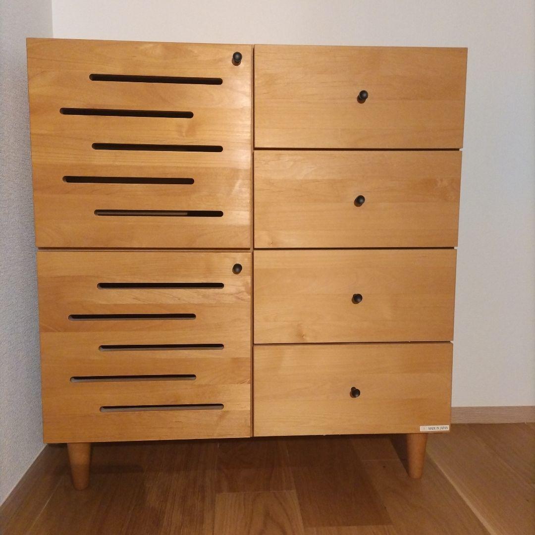 【大川家具】【日本製】天然木　リビングボード　キャビネット