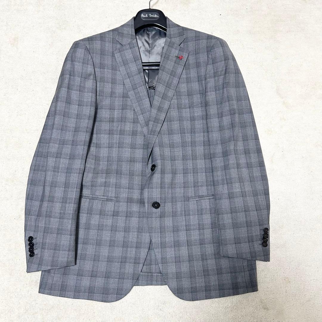 最高級美品　イザイア　ISAIA スーツセットアップ　グレー　グレンチェック