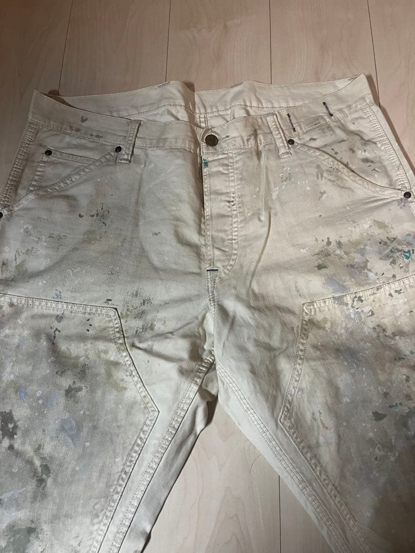 DENIM&SUPPLY ペンキ加工ダブルニーパンツ