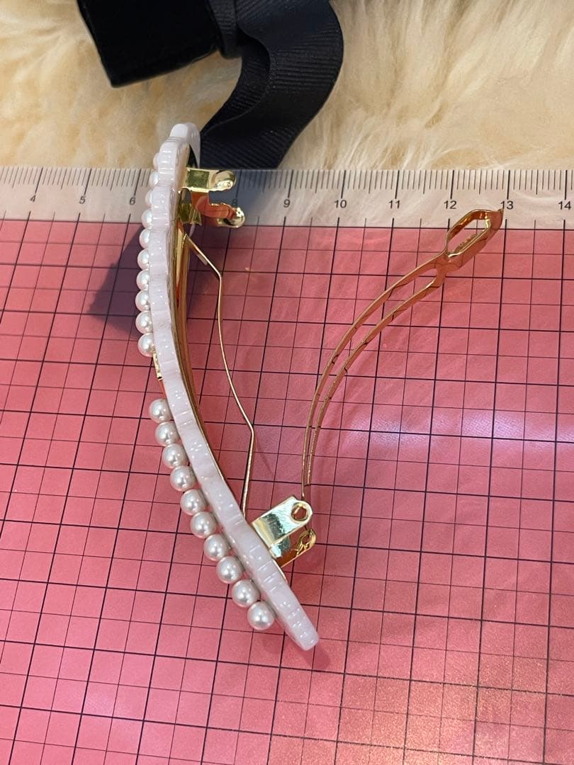 ALEXANDRE DE PARIS パールデザイン バレッタ (8 cm)