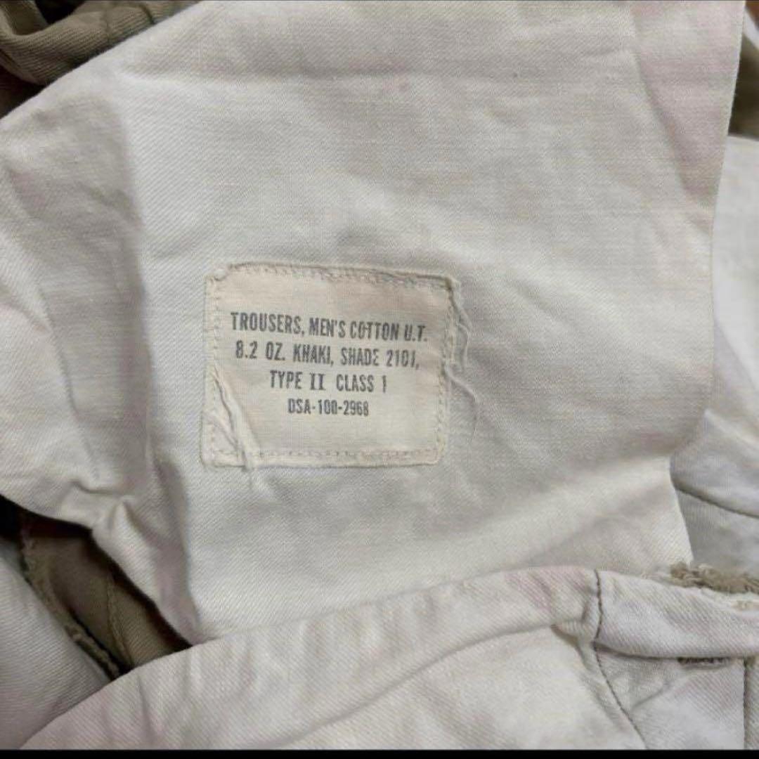 60s アルミジッパー　米軍　実物　軍チノ　COTTON サイズ32×31