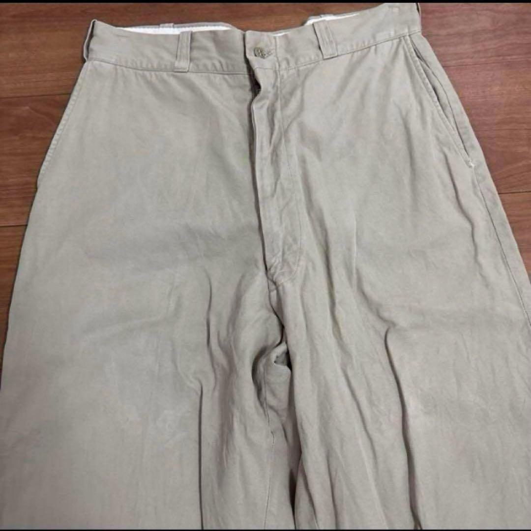 60s アルミジッパー　米軍　実物　軍チノ　COTTON サイズ32×31