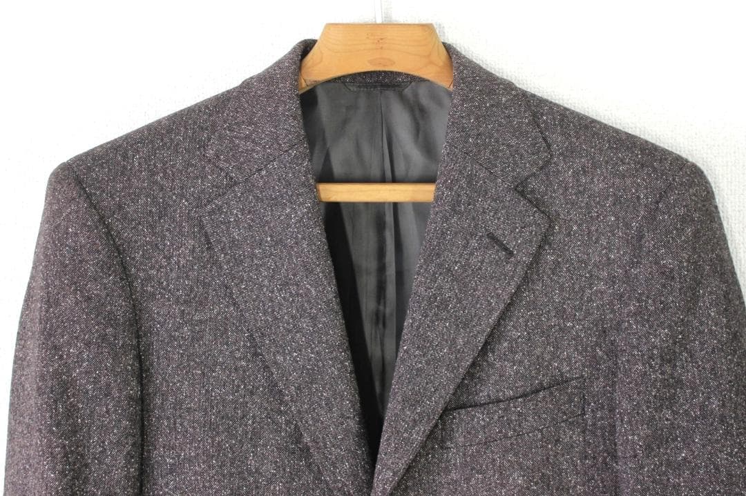54【新品同様】ニューヨーカー スーツ YA5 メンズ ネップ入りツイード 秋冬