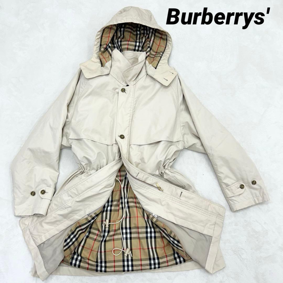 Burberry フード付ダウンライナーコート ノバチェック メンズＬ　ベージュ