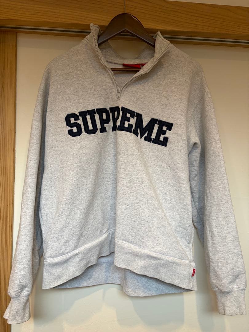 最安値　SUPREME グレー ハーフジップ トレーナー
