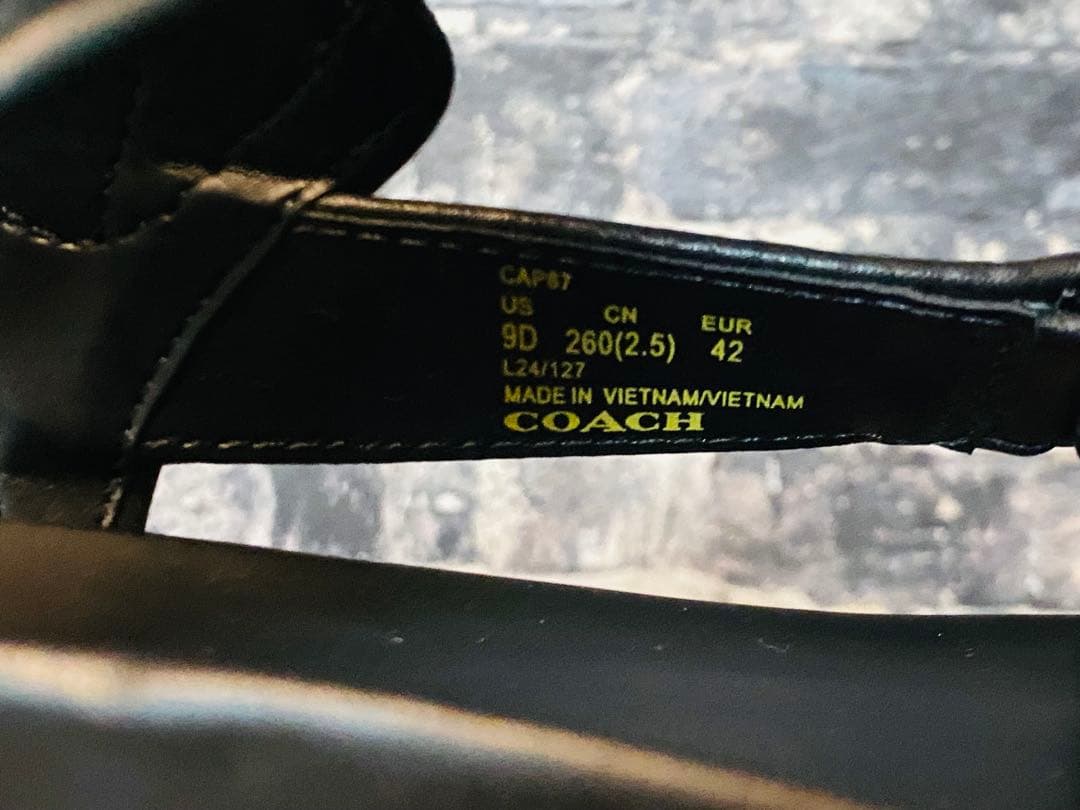 COACH プラットホームサンダル 27cm CAP67 BLK コーチ