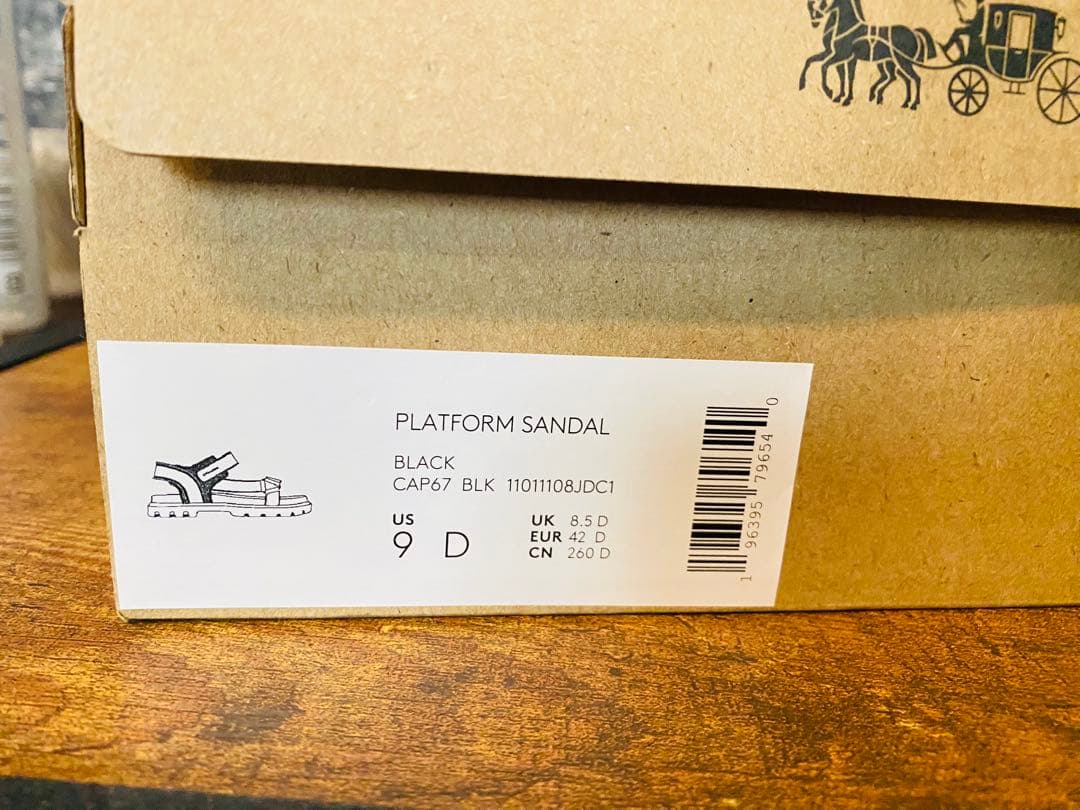 COACH プラットホームサンダル 27cm CAP67 BLK コーチ