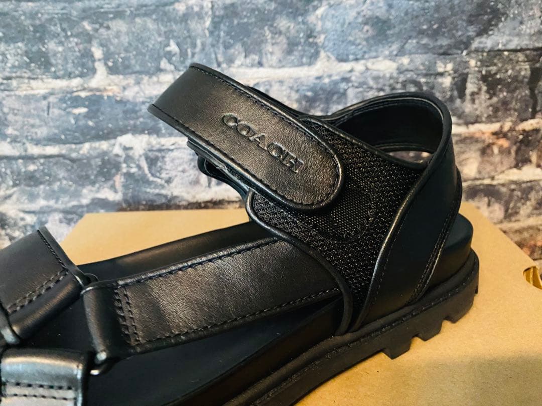 COACH プラットホームサンダル 27cm CAP67 BLK コーチ