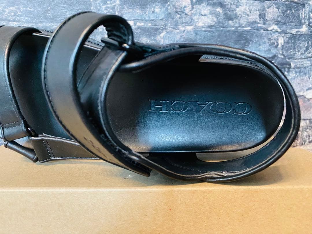 COACH プラットホームサンダル 27cm CAP67 BLK コーチ