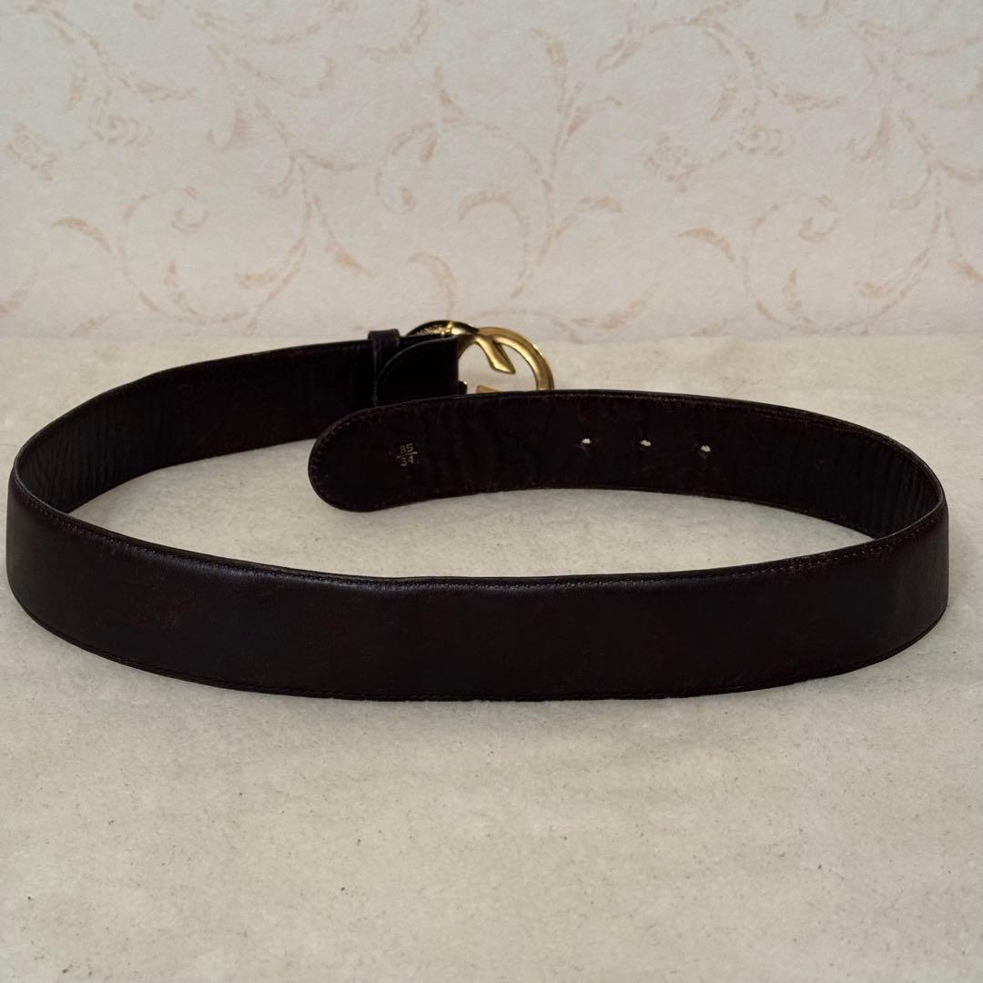 GUCCI ダークブラウン レザー ベルト