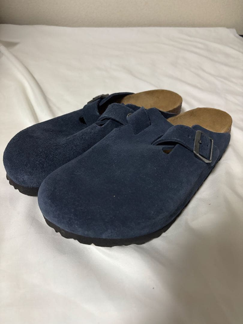 ビルケンシュトック ボストン ネイビー スエード 39 25センチ