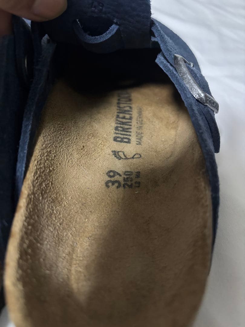 ビルケンシュトック ボストン ネイビー スエード 39 25センチ