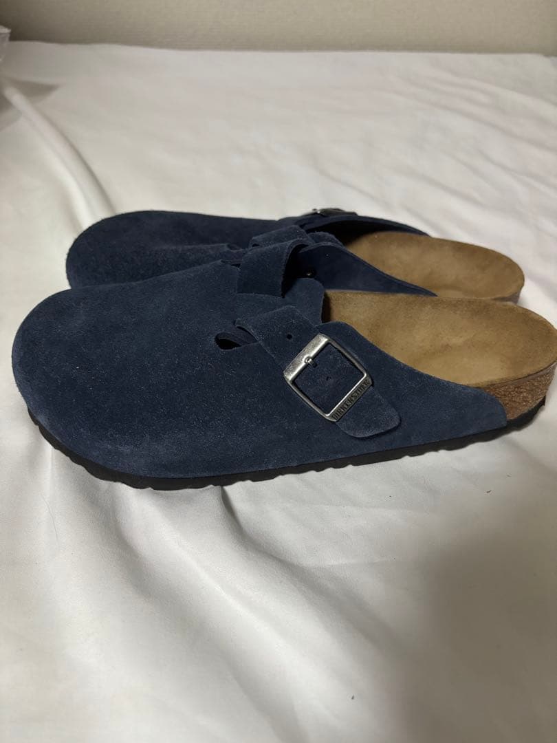 ビルケンシュトック ボストン ネイビー スエード 39 25センチ