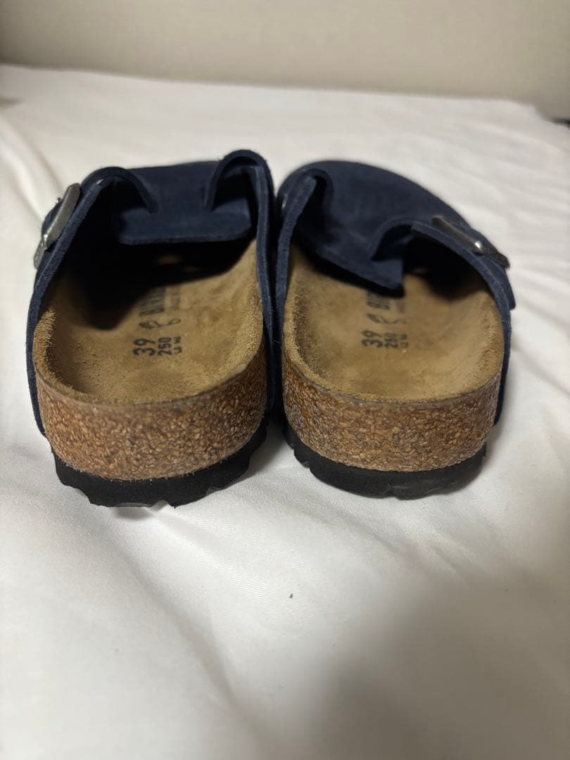 ビルケンシュトック ボストン ネイビー スエード 39 25センチ