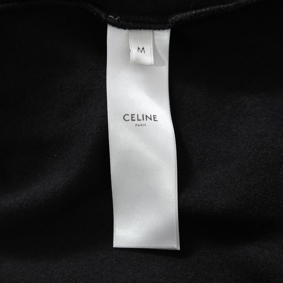 CELINE 2024AW ロゴ パッチ ベルベット プルオーバー パーカー