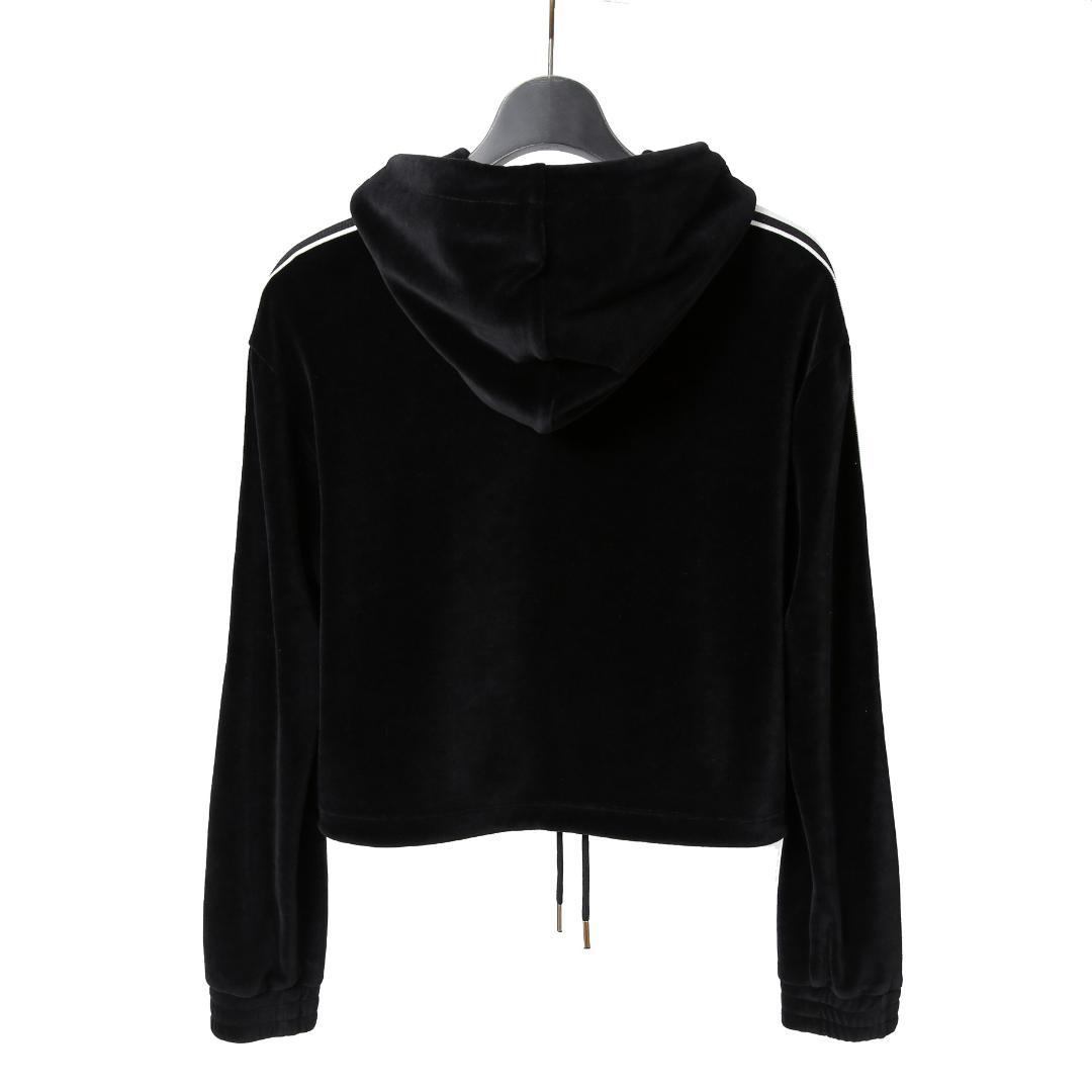 CELINE 2024AW ロゴ パッチ ベルベット プルオーバー パーカー