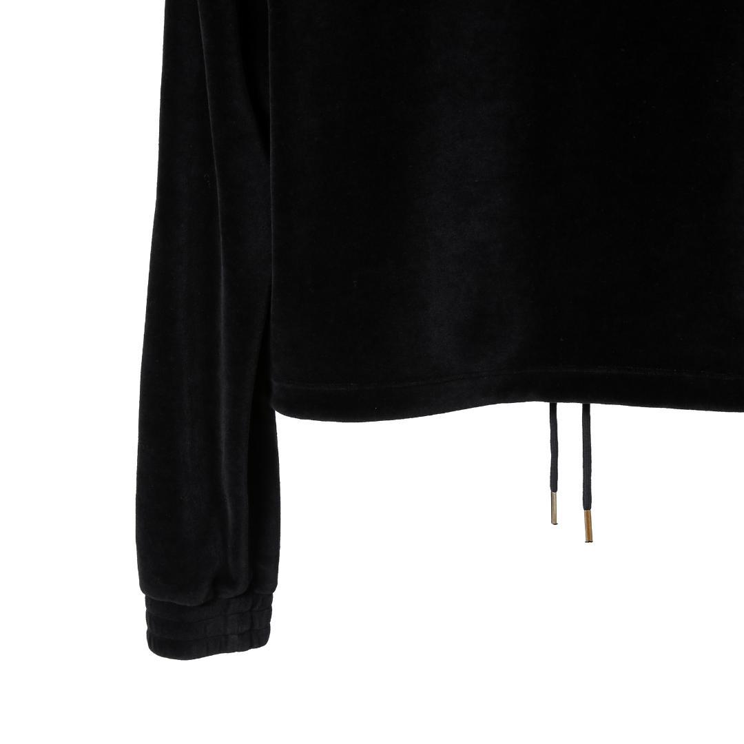 CELINE 2024AW ロゴ パッチ ベルベット プルオーバー パーカー