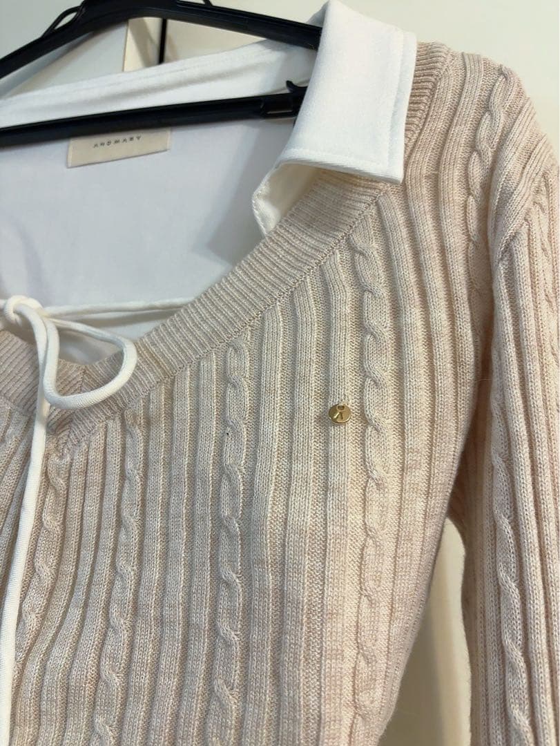 即*要様 ベージュホワイト セーター ドレス