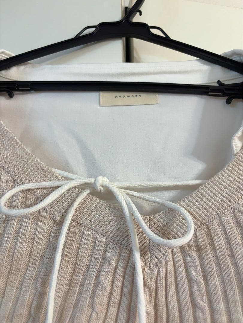 即*要様 ベージュホワイト セーター ドレス