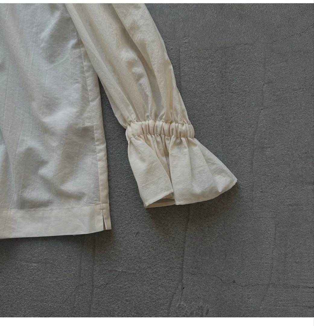 MAGALI コットンシルクリボンタイブラウス